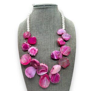 Studio Barse Fuchsia and Clear Necklace